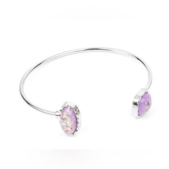 Paparazzi Lavender and Silver Bracelet - Picture 5 of 5